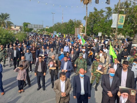 راهپیمایی مردم بوشهر علیه روزنامه هتاک فرانسوی