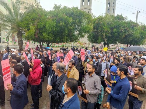تصاویر/ راهپیمایی اعتراضی مردم بندرعباس در محکومیت هتک حرمت به ساحت قرآن کریم