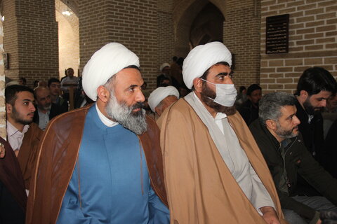 تصاویر / بازدید مدیر حوزه علمیه قزوین از مراسم معنوی اعتکاف با حضور امام جمعه قزوین