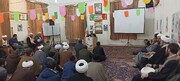 تصاویر/ جلسه تبیین بیانیه گام دوم انقلاب در مدرسه علمیه طالبیه تبریز