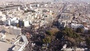 فیلم | تصویر هوایی از حضور باشکوه مردم قم جشن پیروزی انقلاب