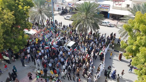 تصاویر/ راهپیمایی ۲۲بهمن در شهرستان قشم