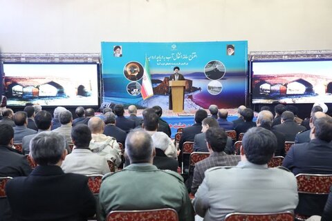 تصاویر/ آیین افتتاح تونل انتقال آب سد کانی‌سیب به دریاچه ارومیه با حضور رئیس‌جمهور