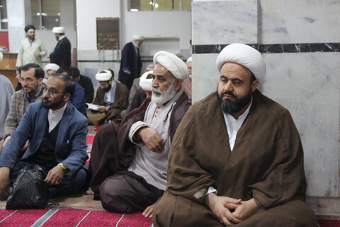 تصاویر / حضور مدیر حوزه علمیه استان قزوین در جمع روحانیون وطلاب قزوینی مقیم استان قم