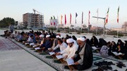 تصاویر/ تشکیل جلسات قرآنی همراه با اقامه نماز در بوستان‌های قشم
