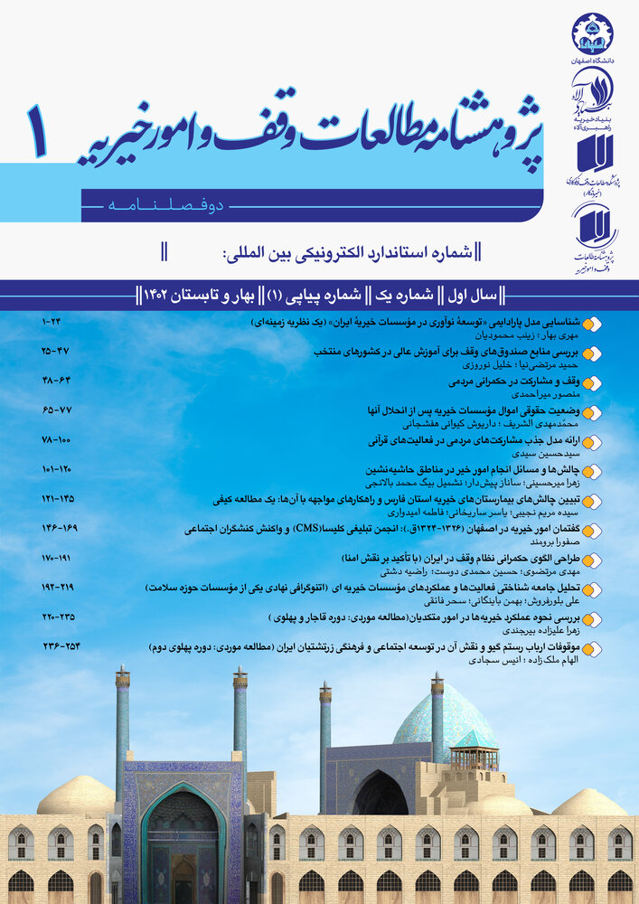 انتشار اولین شماره دو فصلنامه تخصصی «پژوهشنامه مطالعات وقف و امور خیریه»