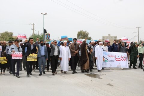 تصاویر/ راهپیمایی روز جهانی قدس در شهرستان بندر خمیر