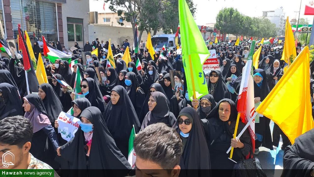 بوشهری‌ها یکپارچه فریاد حمایت از قدس سر دادند