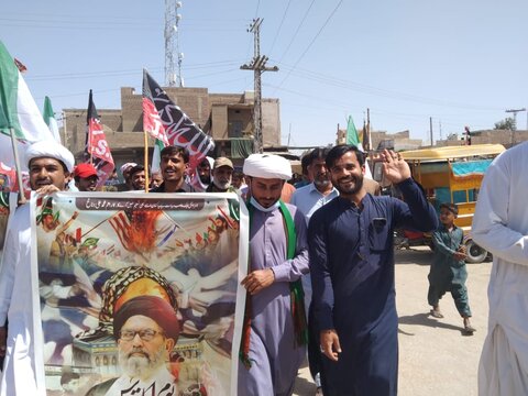 میہڑ میں فلسطینی مسلمانوں سے اظہار یکجہتی کے لئے القدس ریلی کا انعقاد