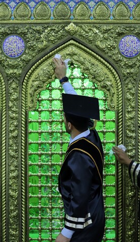 تصاویر/ آیین نکوداشت دانش‌آموختگان بین‌المللی دانشگاه‌های دولتی ایران در حرم حضرت معصومه (س)