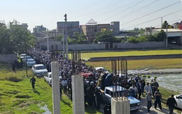 پیکر فرزند آیت الله فاضل استرآبادی(ره) در بابل تشییع شد + فیلم و عکس