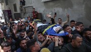 تشييع حاشد لشهداء المجزرة التي ارتكبها الاحتلال في غزة