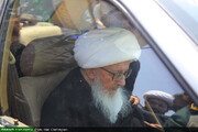 तस्वीरें/ क़ुम अल-मुक़द्देसा में इमाम जाफ़र सादिक (अ) की शहादत के जुलूस में आयतुल्लाह वहीद ख़ुरासानी की शिरकत