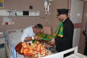 تصاویر/ عیادت خدام رضوی از بیماران بیمارستان سلمان فارسی بوشهر