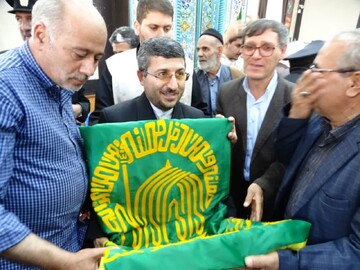تصاویر/ مراسم استقبال از پرچم مطهر رضوی در شهرستان چهاربرج