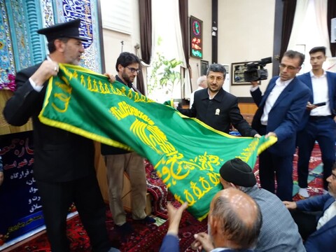 تصاویر/ مراسم استقبال از پرچم مطهر رضوی در شهرستان چهاربرج
