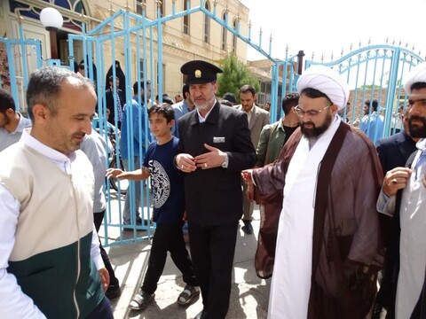 تصاویر/ مراسم استقبال از پرچم مطهر رضوی در شهرستان چهاربرج