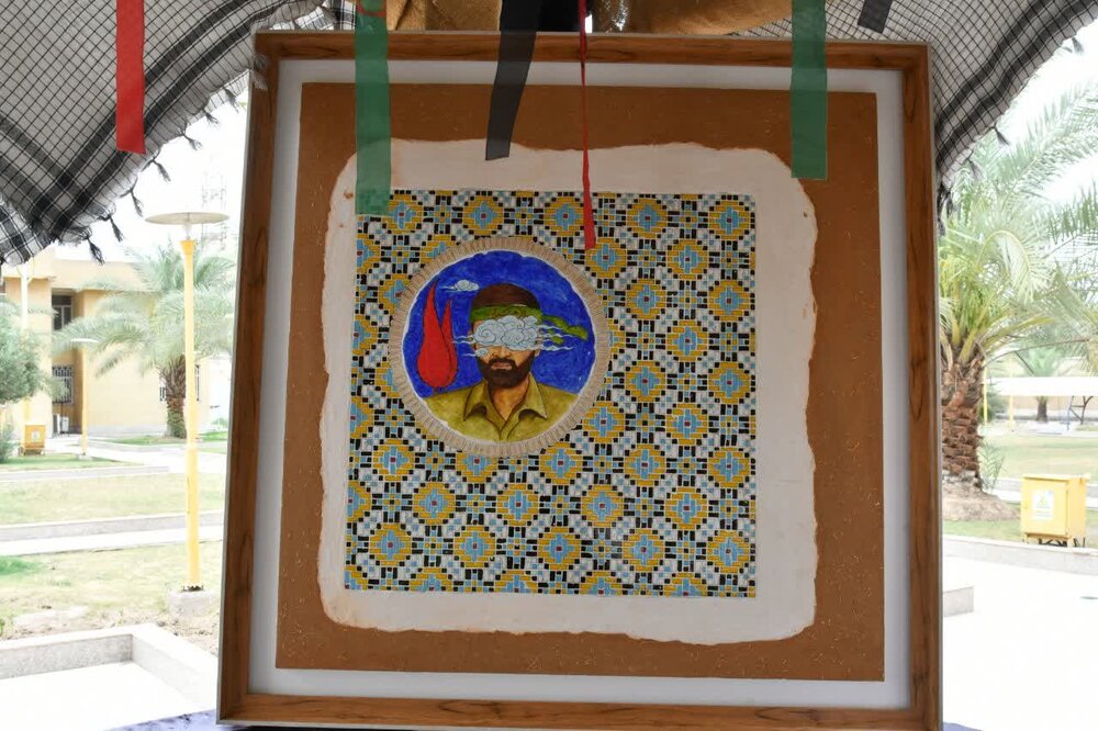 رونمایی از تابلوی نفیس «شهیدگمنام» در اهواز + عکس