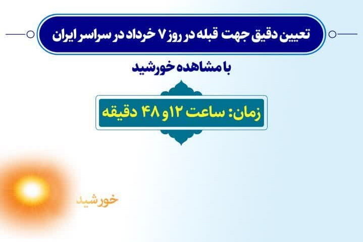 ۷ خرداد؛ فرصتی برای تعیین جهت دقیق قبله - خبرگزاری حوزه