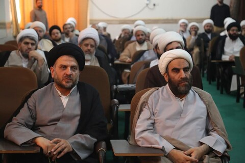 تصاویر/ دیدار حجت الاسلام و المسلمین سید هاشم الحیدری دبیر کل حزب الله عراق  با اساتید اهواز