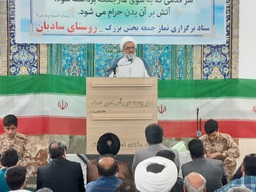 اقامه نخستین نماز جمعه در روستای سادیان + عکس