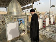 السيد محمد رضا السيستاني يزور قبور شهداء فتوى الدفاع الكفائي