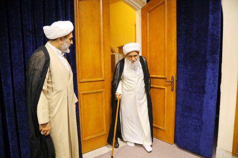 تصاویر / دیدار آیت الله اعرافی با آیت الله کریمی جهرمی