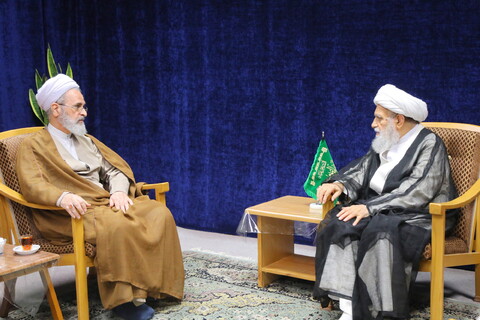 تصاویر / دیدار آیت الله اعرافی با آیت الله کریمی جهرمی