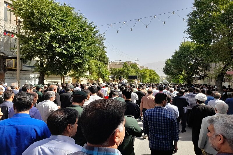 پیکر مطهر شهید مدافع امنیّت سجاد امیری در کرمانشاه تشییع شد + عکس