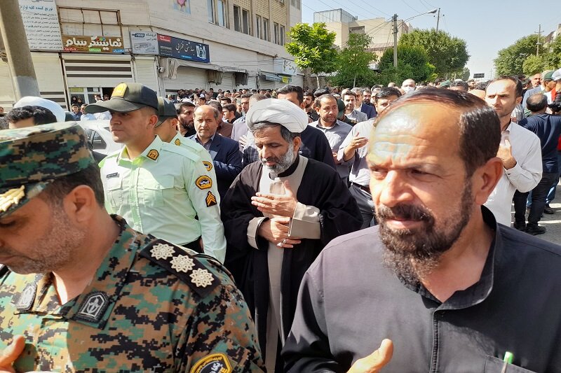 پیکر مطهر شهید مدافع امنیّت سجاد امیری در کرمانشاه تشییع شد + عکس