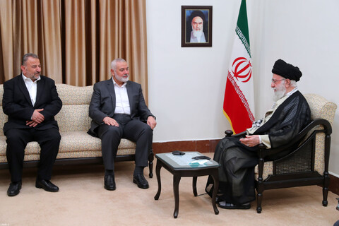 تصاویر/ دیدار رئیس دفتر سیاسی حماس با رهبر انقلاب اسلامی