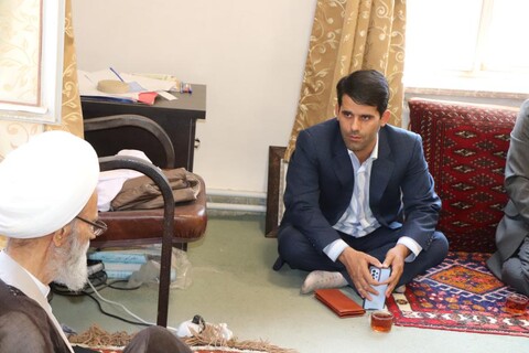 تصاویر/ دیدار رئیس دادگستری شهرستان بناب با آیت الله بنابی