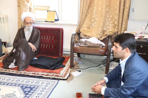 تصاویر/ دیدار رئیس دادگستری شهرستان بناب با آیت الله بنابی