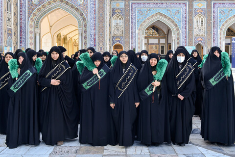 تصاویر/ مراسم عزاداری خادمین حرم رضوی به مناسبت شهادت امام باقر(ع)