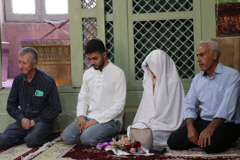 تصاویر| قرائت خطبه عقد یک زوج جوان در مدرسه علمیه منصوریه