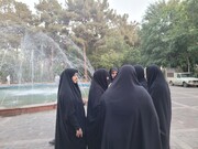 تصاویر/ رزمایش عفاف و حجاب مدارس علمیه شهرستان ساوه