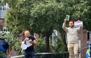 ویڈیو/ سویڈن میں عراقی سفارت خانے کے سامنے قرآن مجید کی شان میں ایک پھر گستاخی