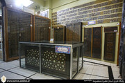 نمایش درب نفیس قاجاری با خاتم‌کاری مرثیه کربلا در موزه فاطمی