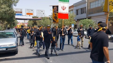 دسته عزای هیئت فرهنگی محبان اهل بیت(ع) ناجی آباد کاشان در روز تاسوعا