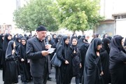 تصاویر/ حرکت دسته عزاداری ویژه خواهران « رهروان زینب» شهرستان تکاب