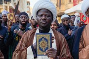 تصاویر/ نجف اشرف میں افریقی طلباء کا قرآن مجید کی حمایت میں زبردست مارچ