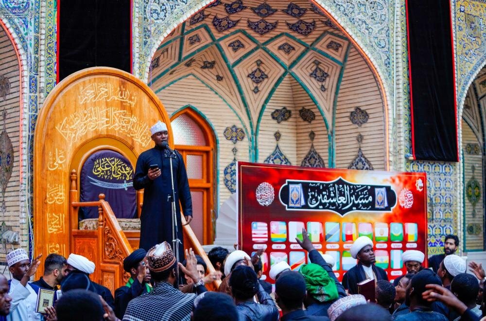 راهپیمایی طلاب آفریقایی در نجف در حمایت از ساحت قرآن کریم + تصاویر