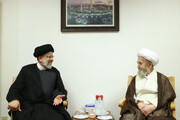 हुज्जतुल इस्लाम सैय्यद इब्राहिम रईसी की आयतुल्लाहिल उज़्मा सैय्यद जाफर सुब्हानी से मुलाकात