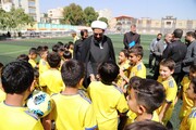 فیلم | حضور نماینده ولی فقیه در استان در مدرسه فوتبال شهرداری همدان