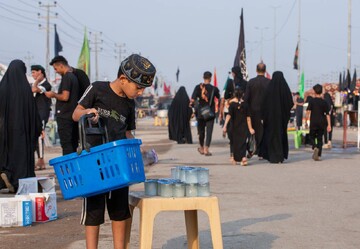 تصاویری از پذیرایی از زائرین امام حسین در طریق نجف به کربلا