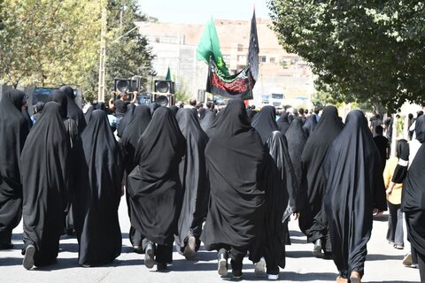 تصاویر/ پیاده‌روی جاماندگان اربعین در شهرستان شوط