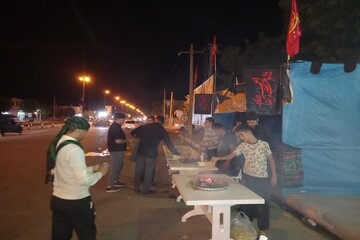 تصاویر/ خدمت رسانی به زائرین اربعین در شهر سرمست