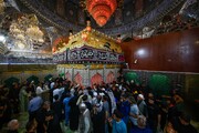 تصاویر/ شہادت امام حسن عسگری علیہ السلام کا غم منانے زائرین جوق در جوق سامرا پہنچے