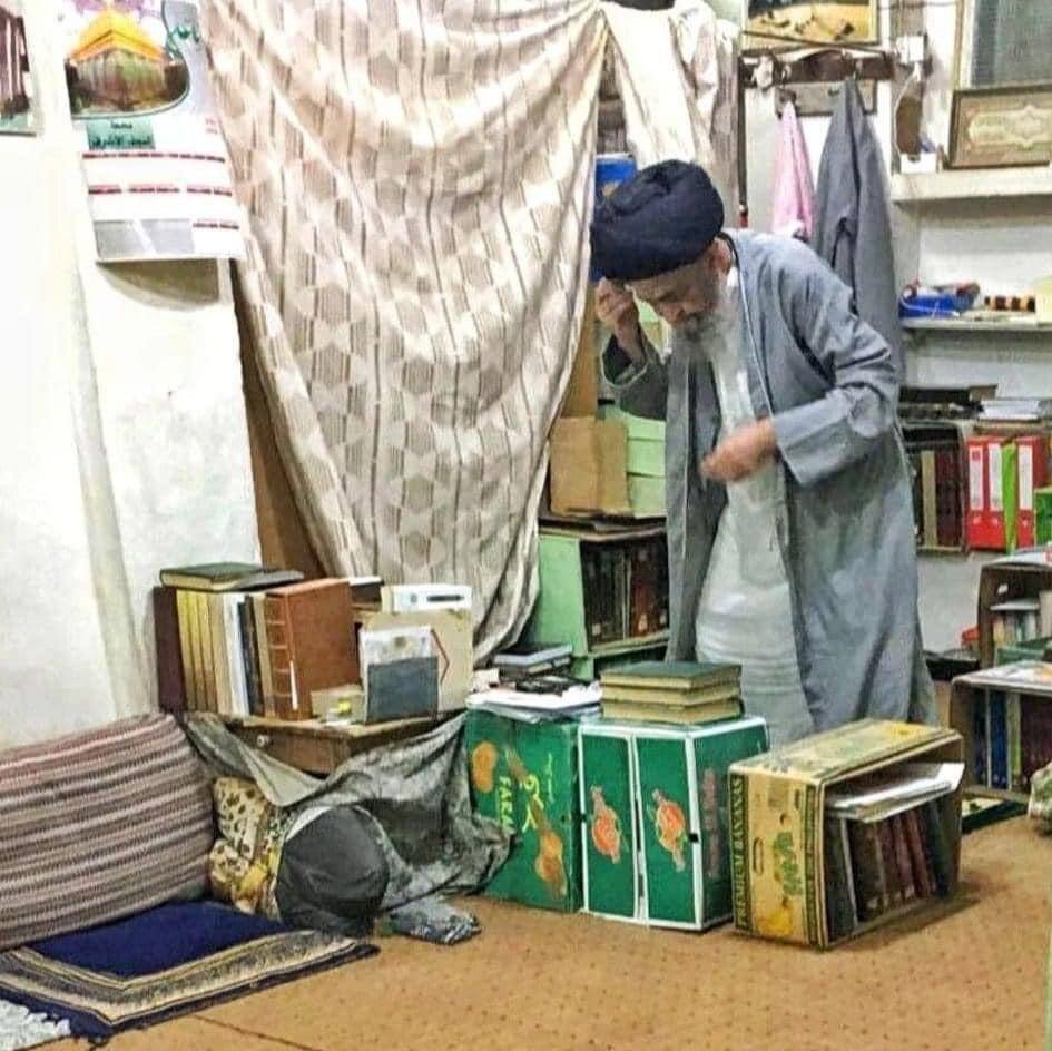 تصویری از زندگی زاهدانه مرحوم آیت الله الخرسان