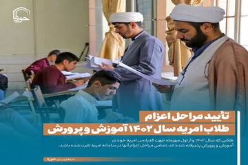 عکس نوشت| تأیید مراحل اعزام طلاب امریه سال ۱۴۰۲ آموزش و پرورش